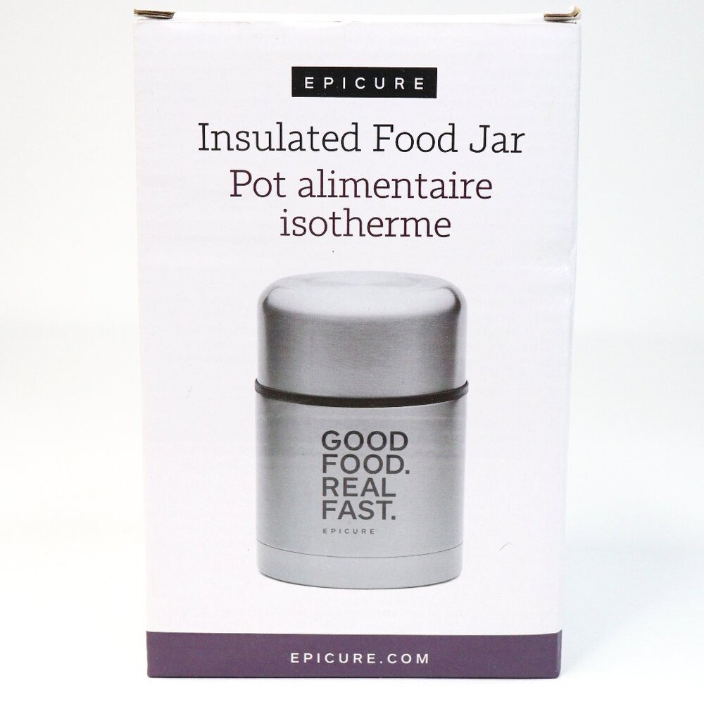 BNIB Epicure Insulated Food Jar Stainless Steel Double Walled 7hrs Cold  9 Hot